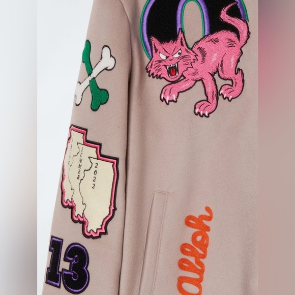 OFF WHITE Varsity Bomber Jacket with Patches - Picture 2 of 7